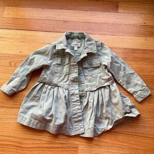 Gymboree Girls 18-24 month Olive Utility Jacket Lightweight Green Coat Toddler‎